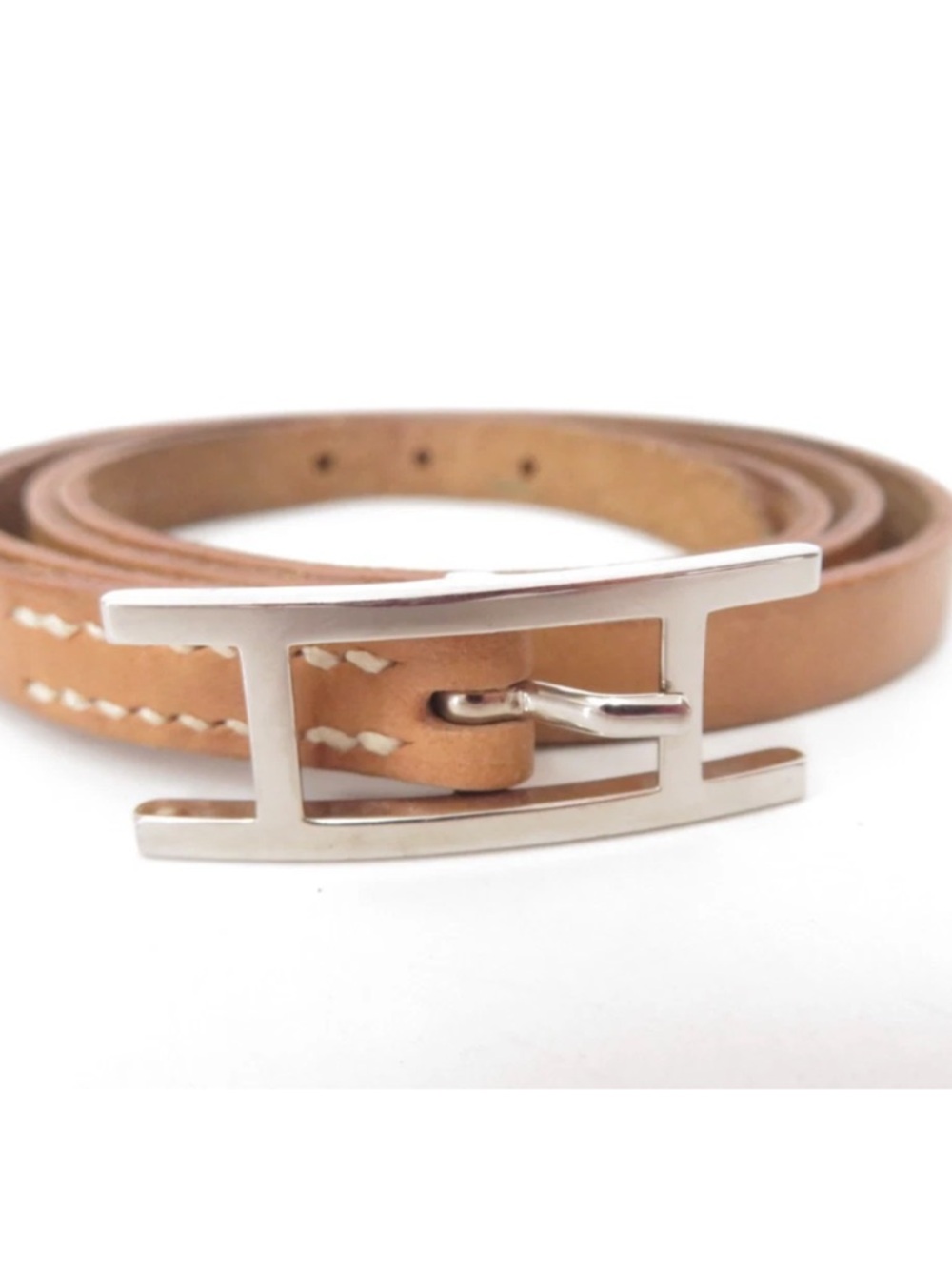 HERMES H LOGO LEATHER WRAP BRACELET UNISEX  Hermes bracelet